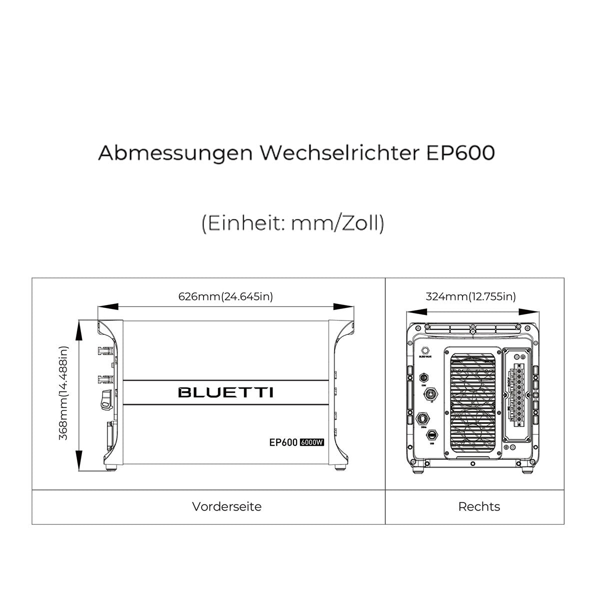 2x BLUETTI EP600 + SPEICHER B500 bis 79 kWh Solaranlage